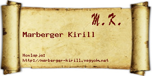 Marberger Kirill névjegykártya